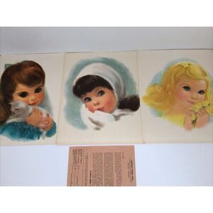 Vintage Northern American Beauties Frances Hook Advertising Litho Prints 3 Girls